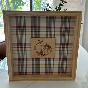 Plaid Framed Pumpkin Wall Art
